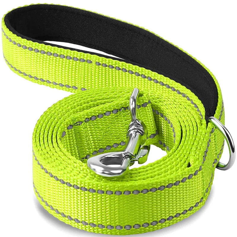 Laisse chien vert fluo