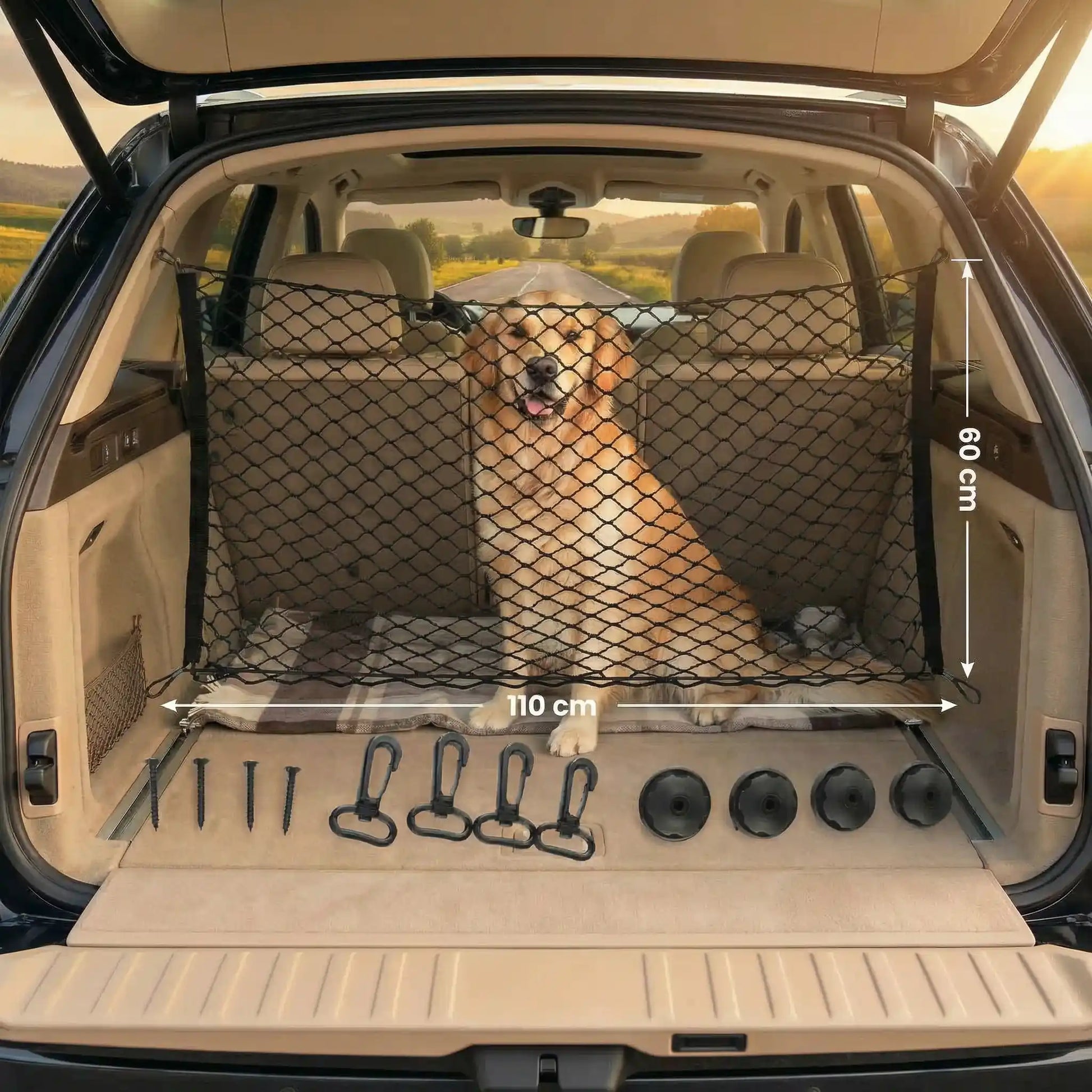 Filet pour voiture chien dimension