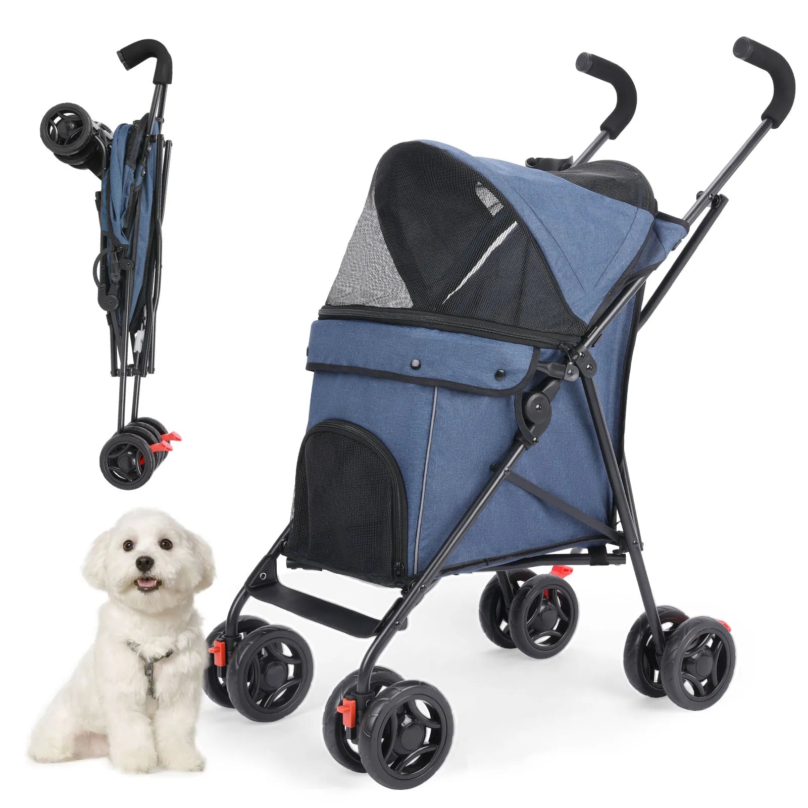 Poussette bleu profond
